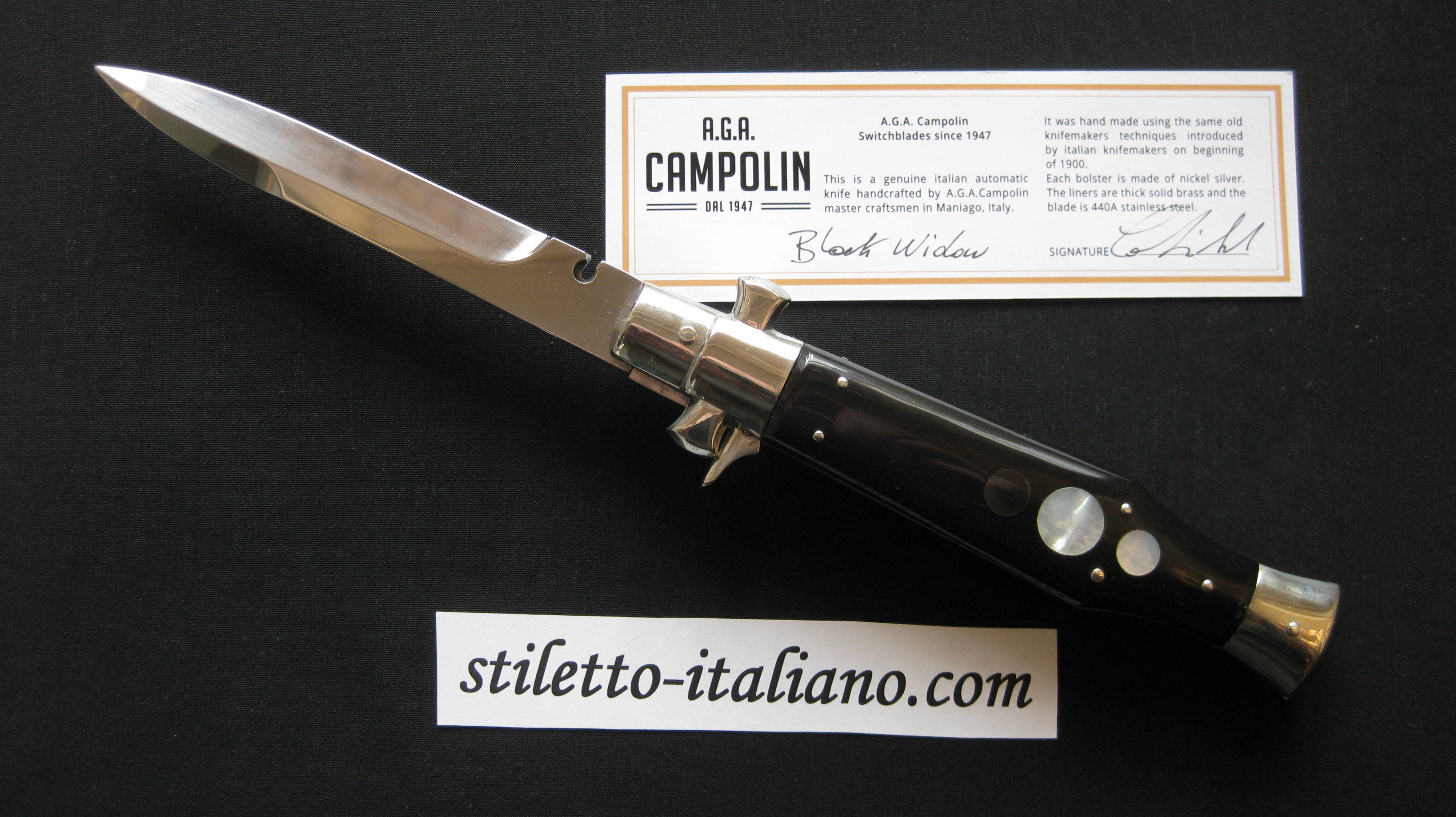 Stiletto 11 Black Widow Buffalo Horn AGA Campolin