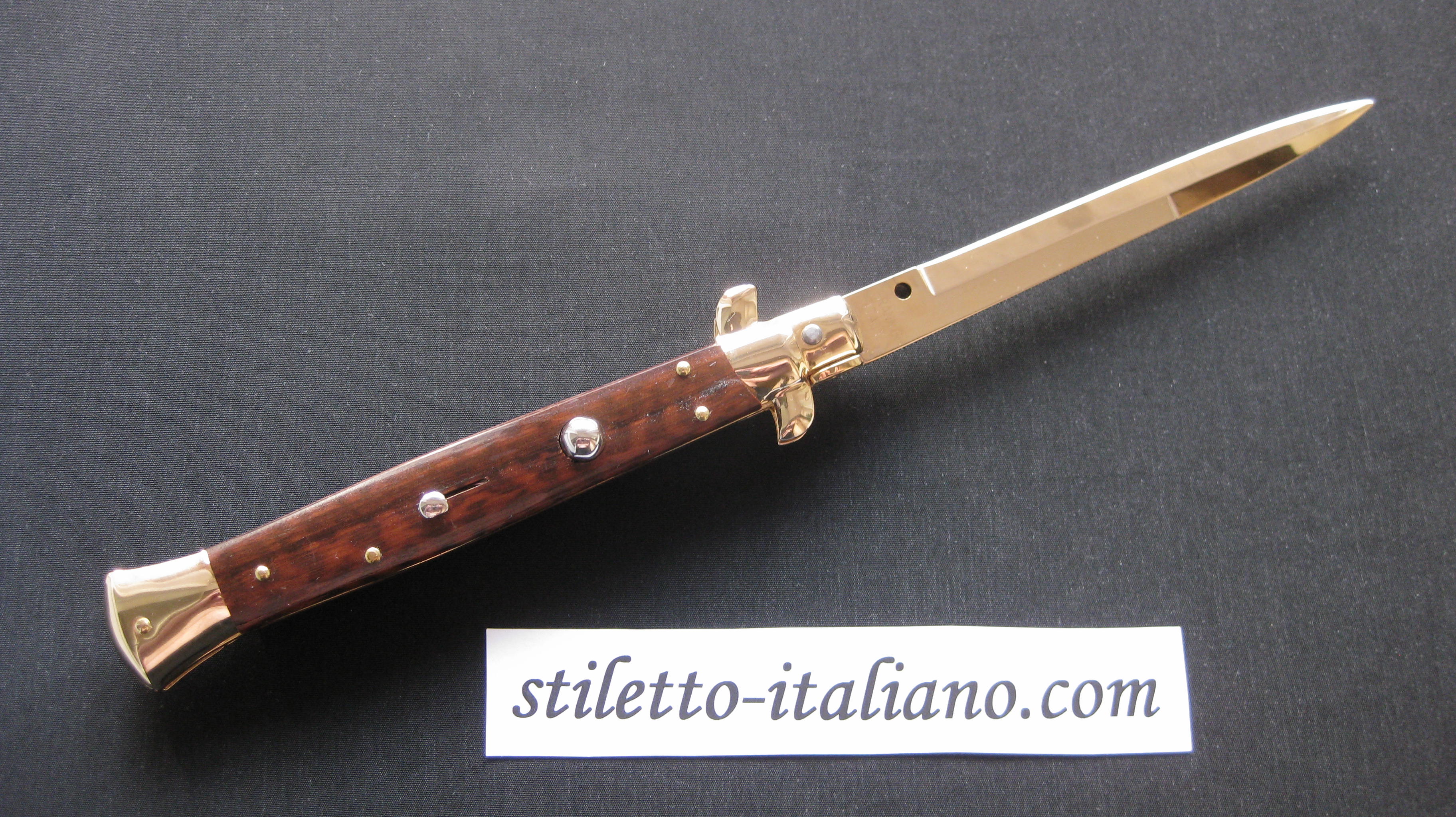 Stiletto 11 Bayonet Classic stiletto Snakewood 24K Gold plated Frank Beltrame