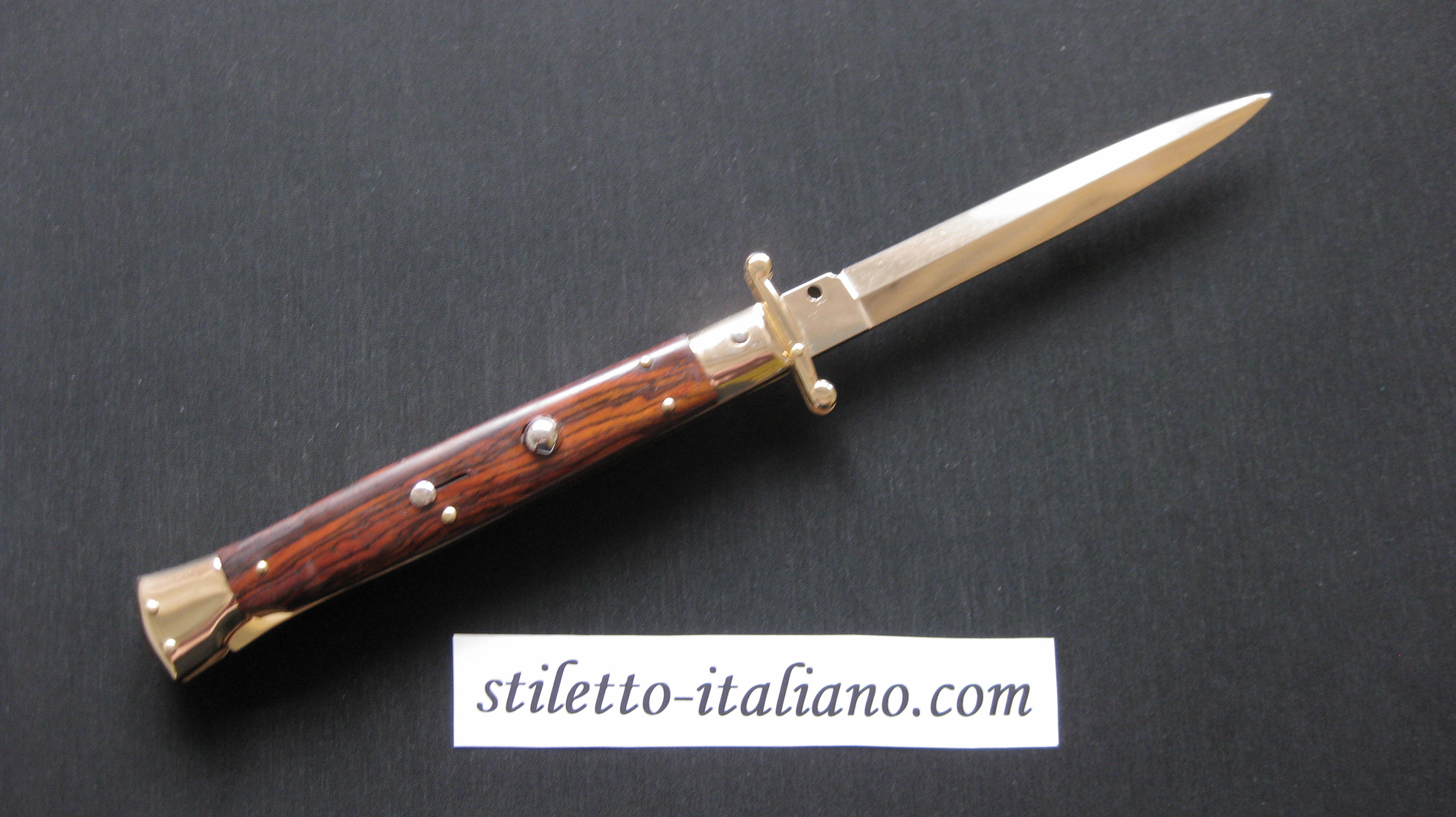 Stiletto 11 Swinguard Dagger Cocobolo wood 24K Gold plated Frank Beltrame