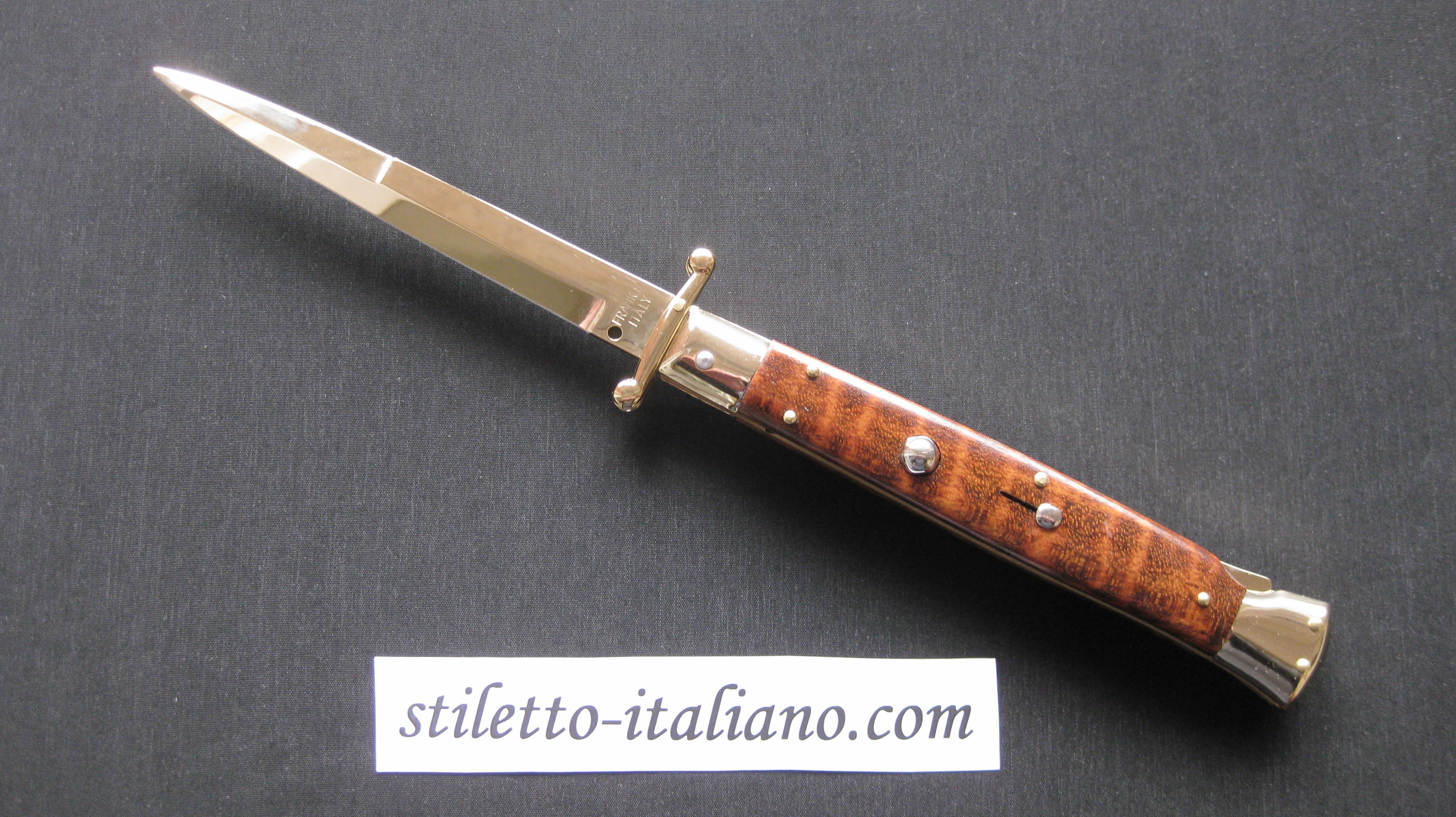 Stiletto 11 Swinguard Bayonet Snake wood 24K Gold plated Frank Beltrame