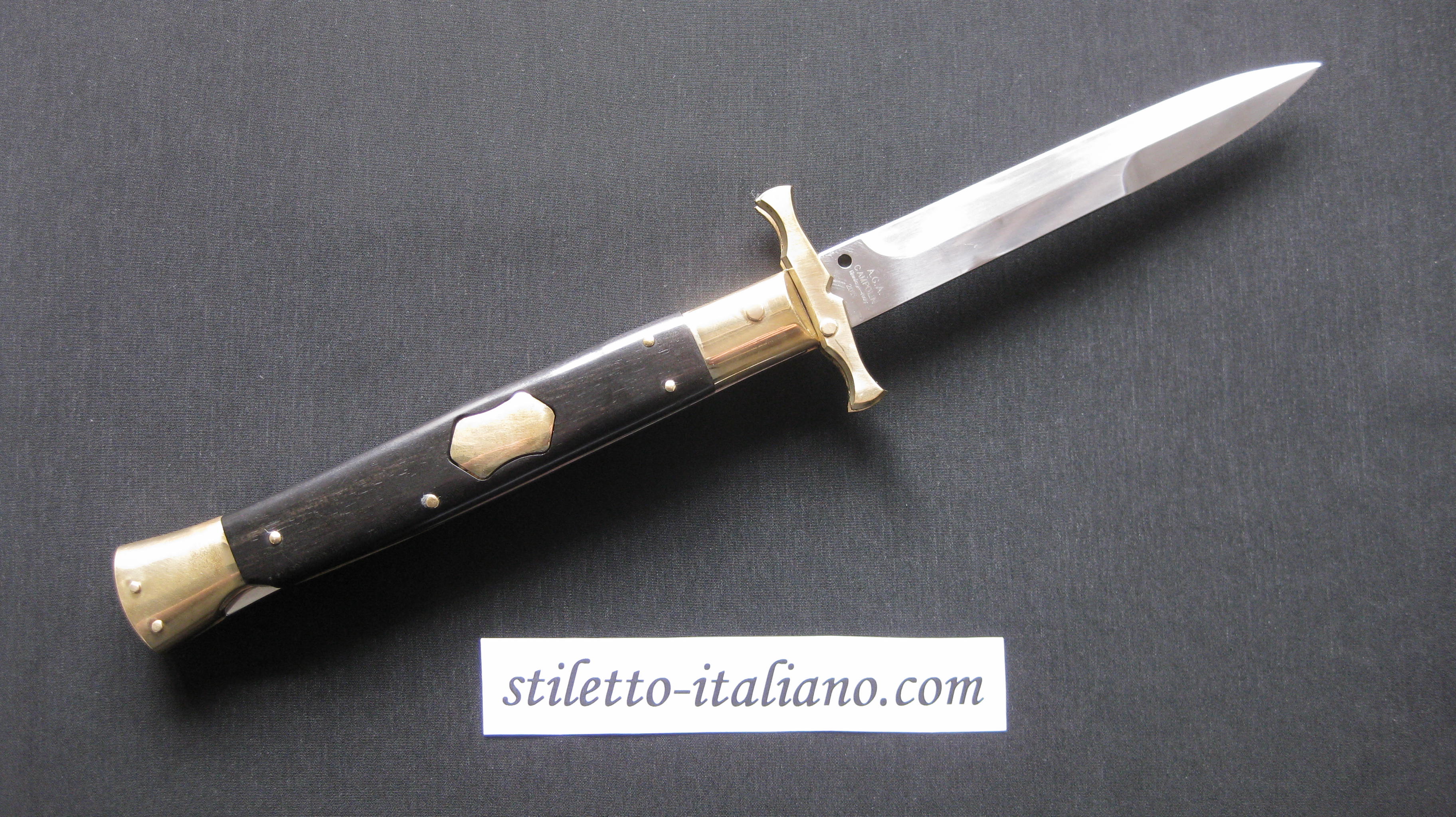 Stiletto 13 Swinguard Brass Batwing Bayonet Ebony wood Shield Button AGA Campolin