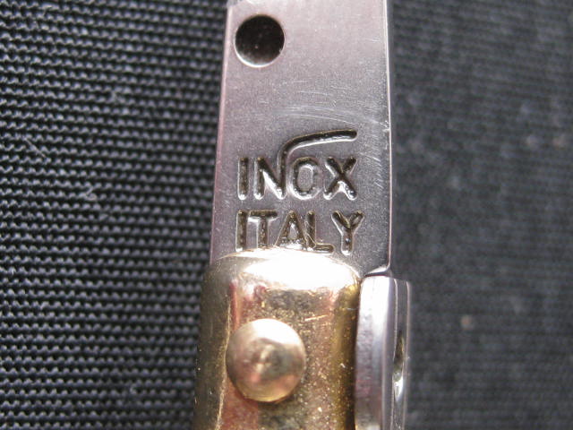 Stiletto 2,75 Keychain Miniature Plain Dark horn Golden plated AKC