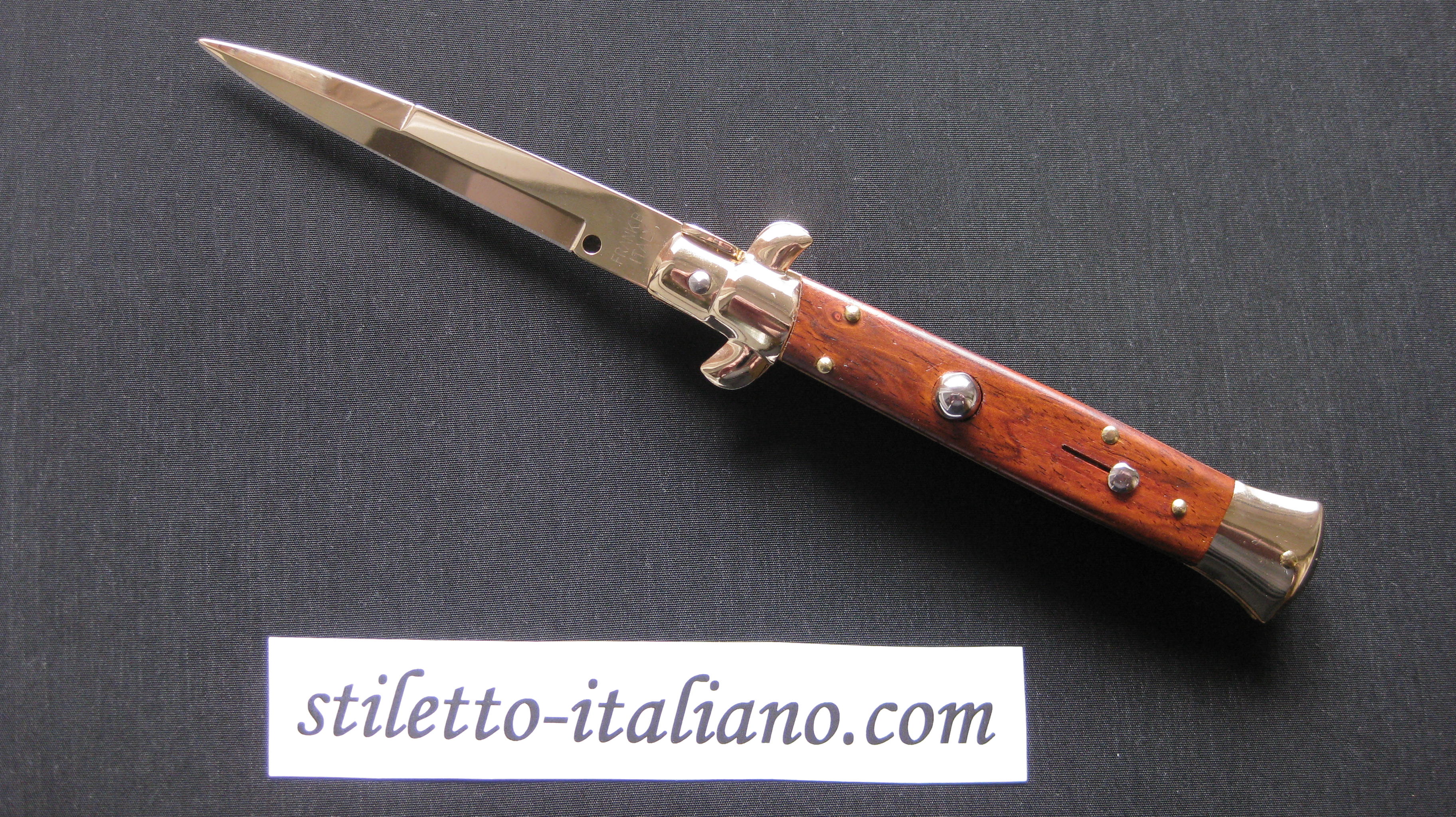 Stiletto 9 Classic stiletto Bayonet Cocobolo wood 24K Gold plated Frank Beltrame