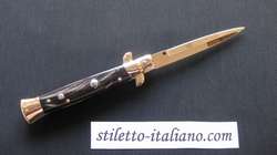 9 Classic stiletto Bayonet Dark horn 24K Gold plated Frank Beltrame