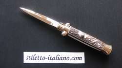 9 Classic stiletto Bayonet Stag 24K Gold plated Frank Beltrame