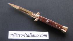 9 Classic stiletto Bayonet Snake wood 24K Gold plated Frank Beltrame