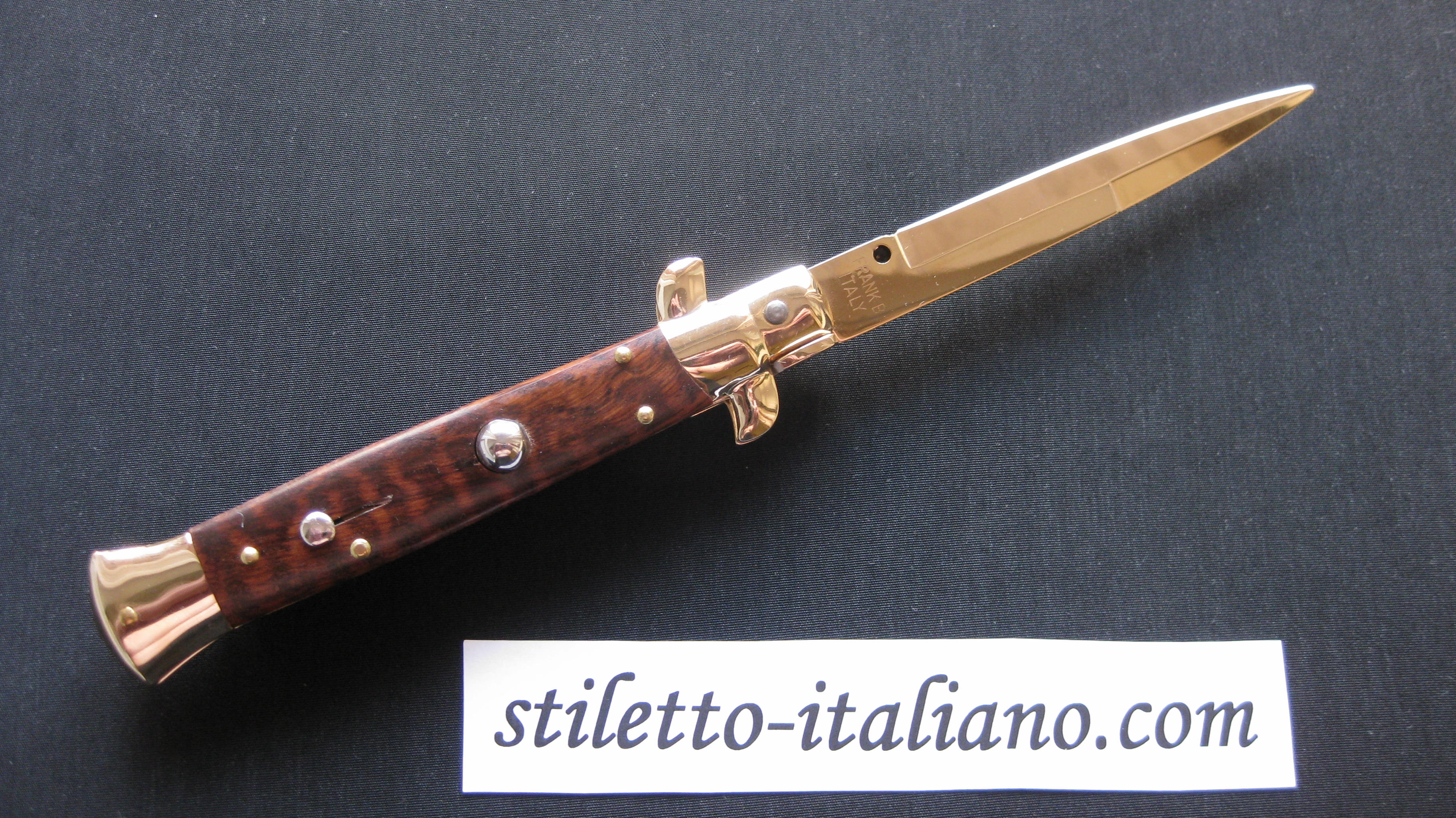Stiletto 9 Classic stiletto Bayonet Snake wood 24K Gold plated Frank Beltrame