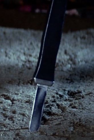 otf knife switchblade movie Romancing the Stone 1984